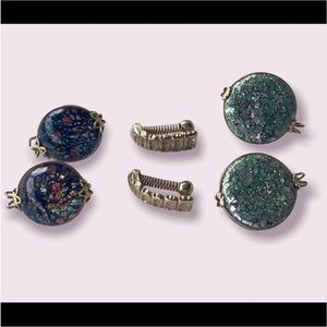 Retro Ear Slides Glitter Glass Jewelry Lot